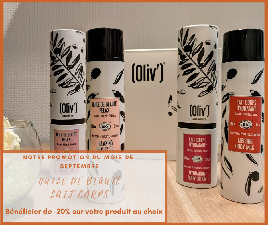 Produits de soin corps de la marque Oliv'Bio